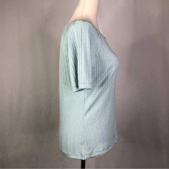 Modcloth sky blue raglan sleeve ribbed t-shirt tee shirt boat neck M - Picture 3 of 9